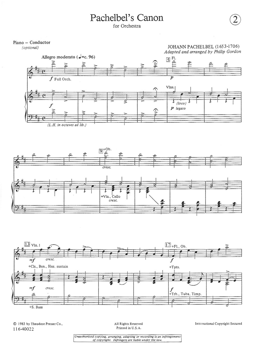 116-40022F Pachelbel's Canon - Image 1