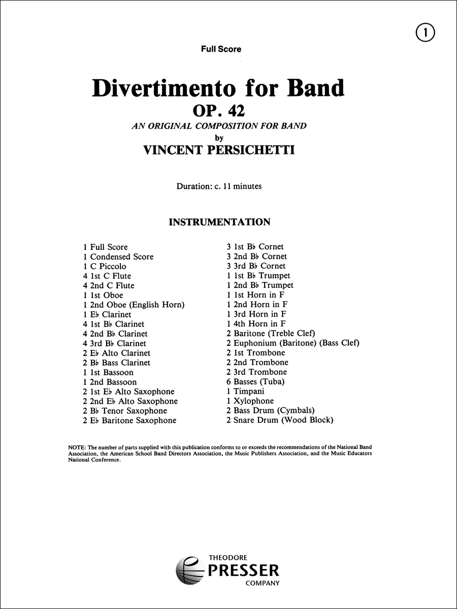 135-41014F Divertimento for Band - Image 1
