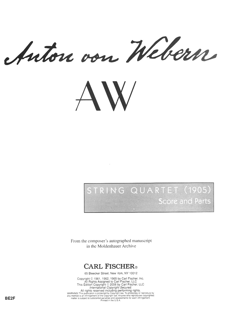 BE2F String Quartet (1905) - Image 1