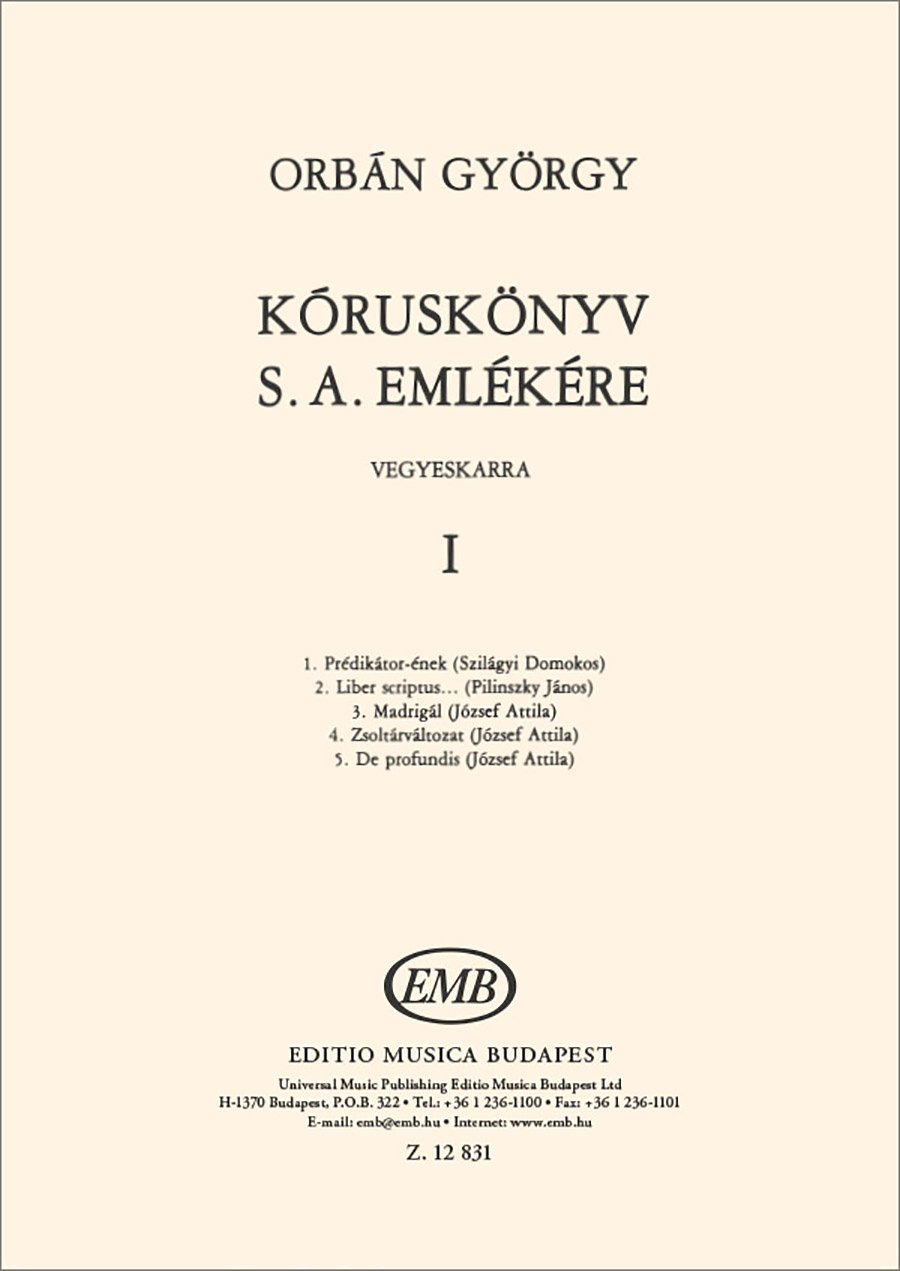 EMB12831 Chorus Book in Memory of S. A. Vol.I. - Image 1
