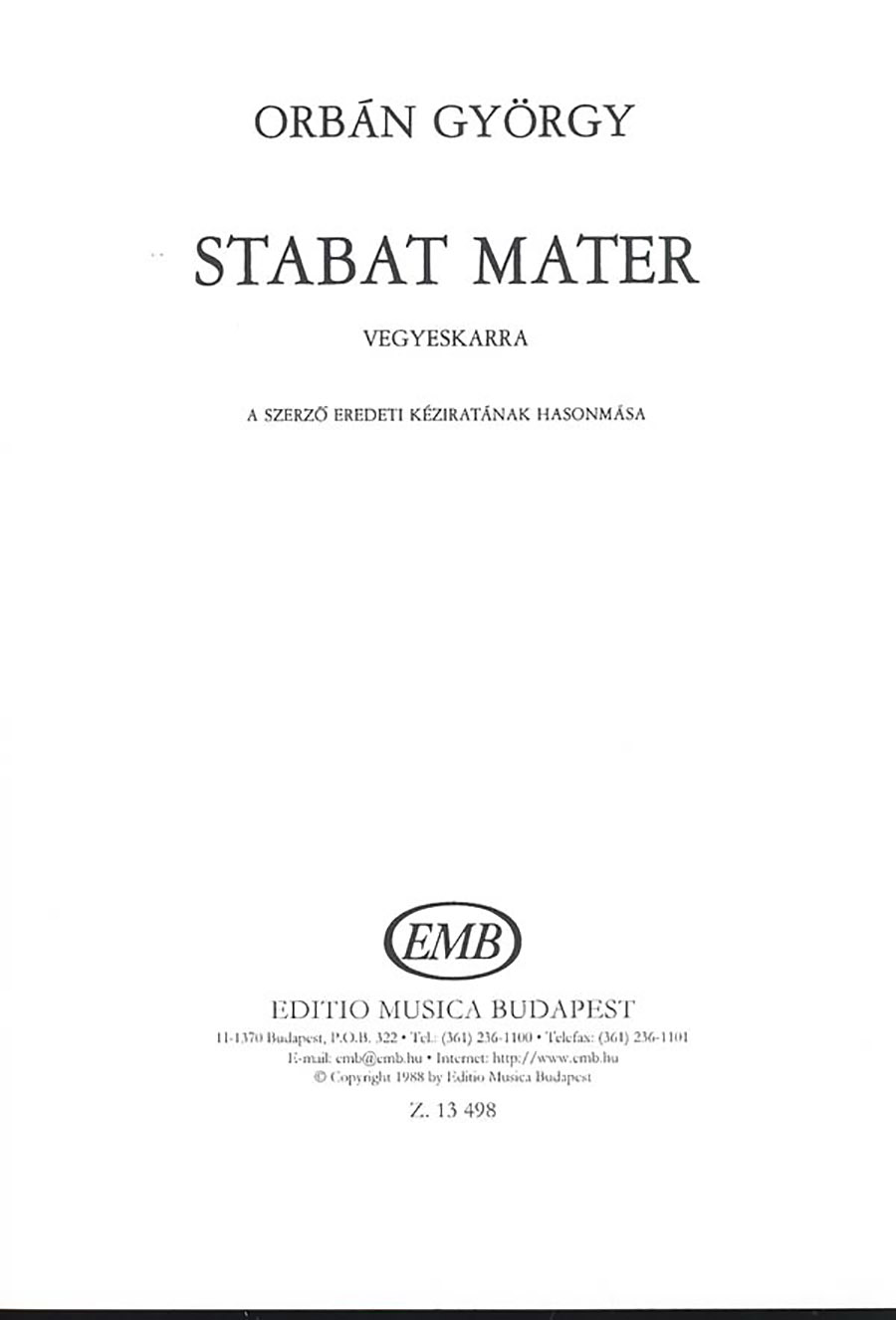 EMB13498 Stabat Mater - Image 1