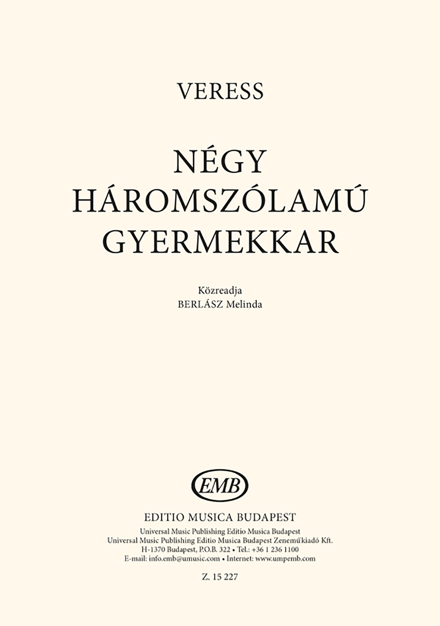 EMB15227 Négy háromszólamú gyermekkar - Image 1