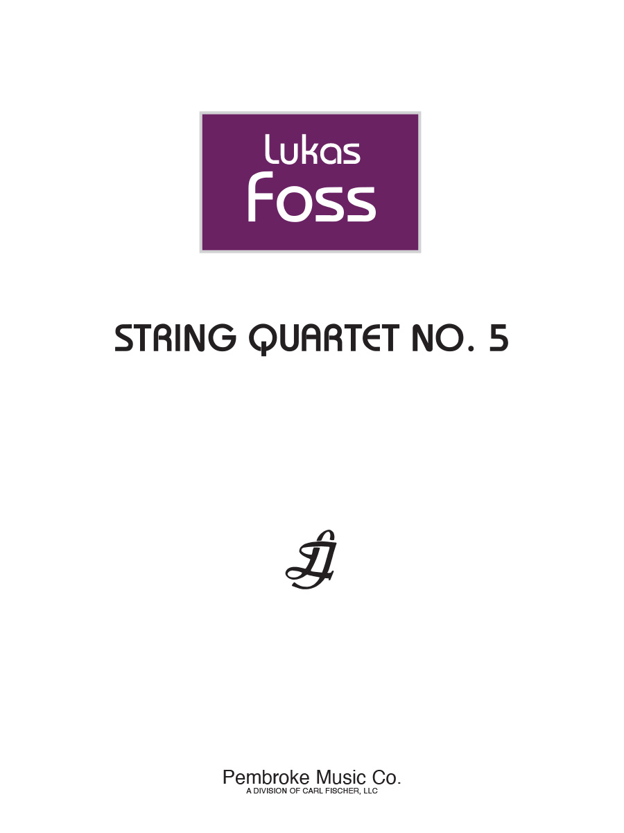 PCB143_cvr.indd String Quartet No. 5 - Image 1