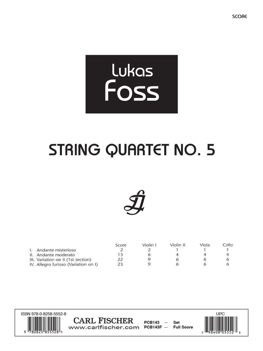 PCB143_self_Full Score.indd String Quartet No. 5 - Image 1