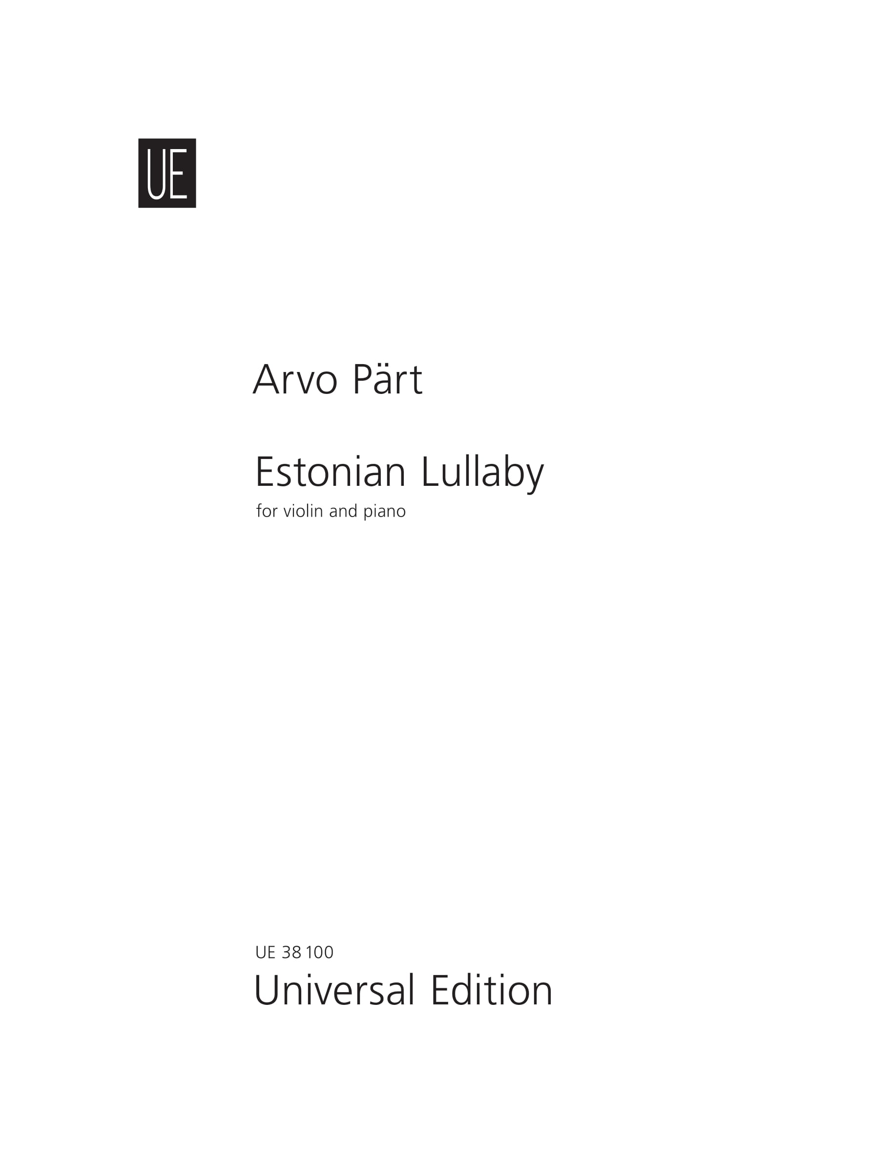 UE038100 Estonian Lullaby - Image 1